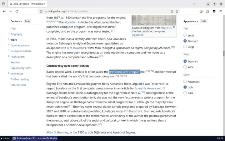 The find bar is closed and the phrase stays highlighted